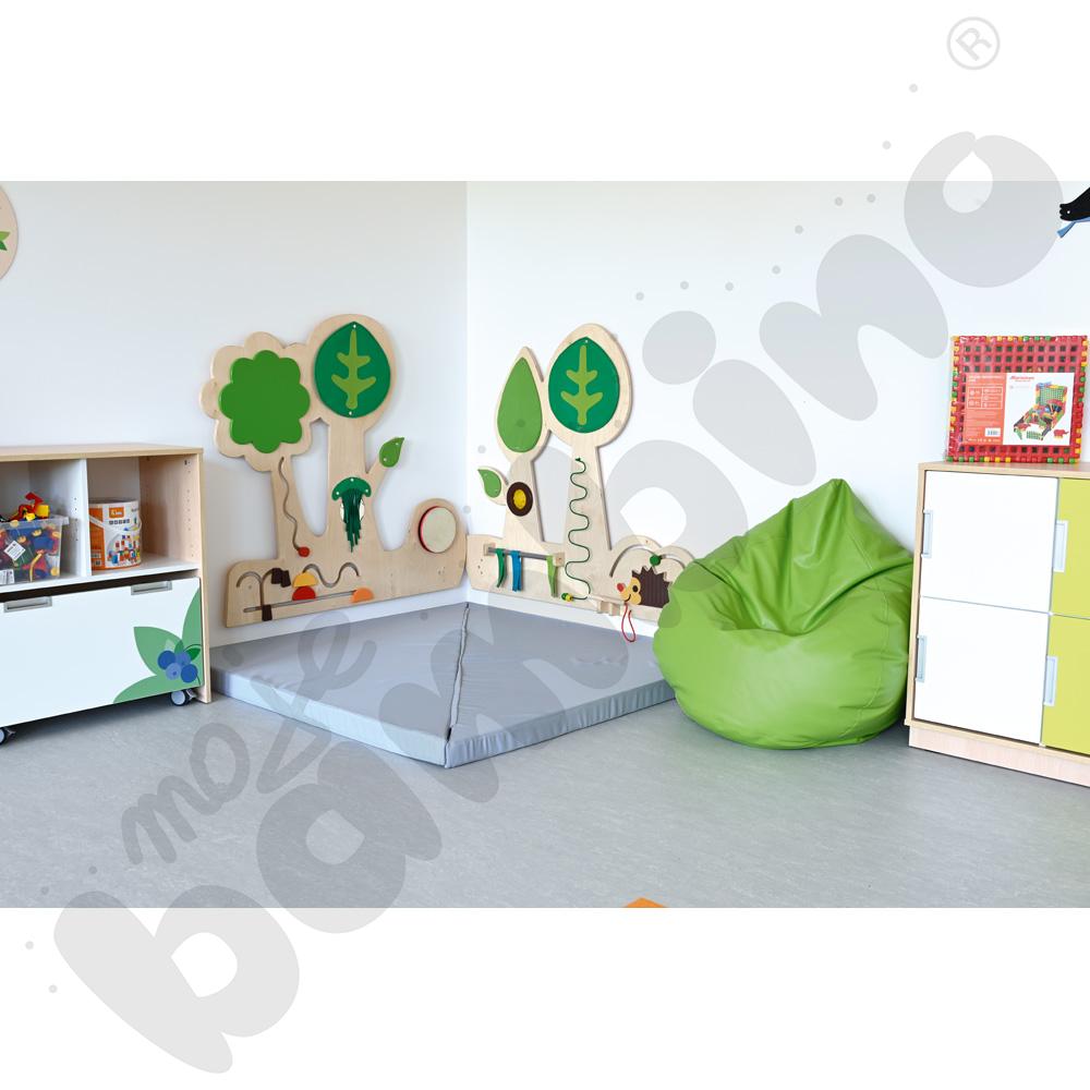 Materace narożne jasnoszare - tkanina trudnopalna