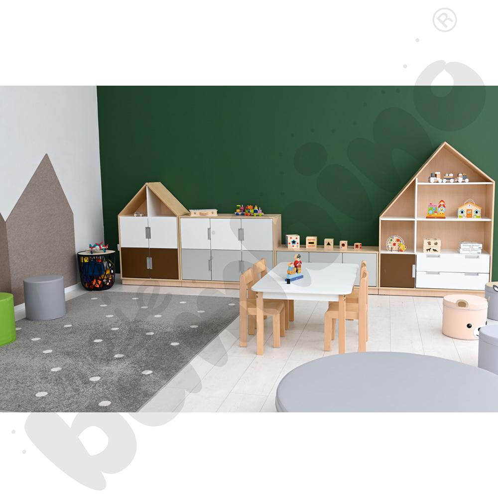 Quadro - szafka domek z 2 półkami, klon jasny