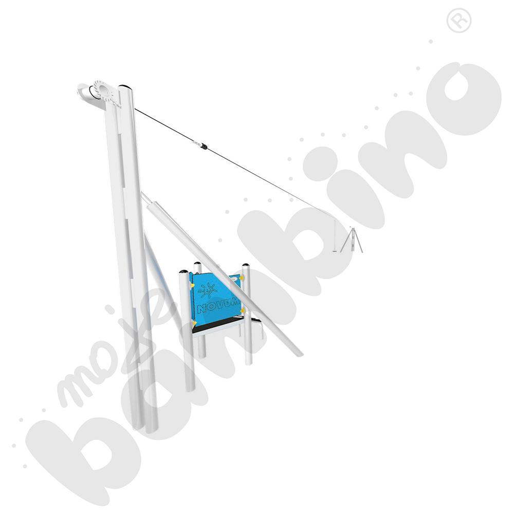 Zjazd linowy, metalowe słupy