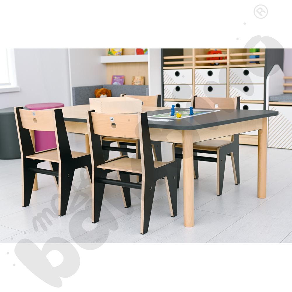 Czarne krzesło FLO 26 cm