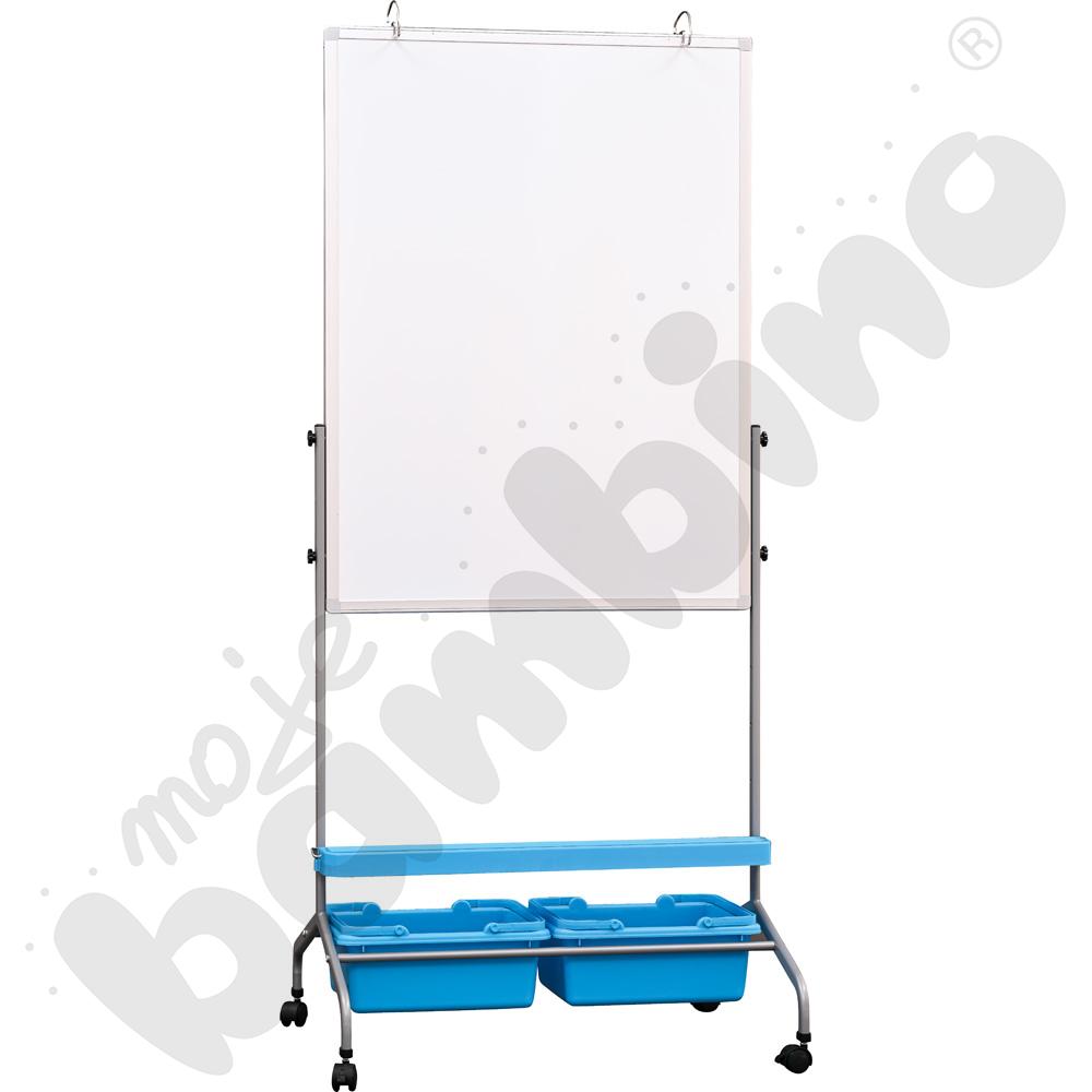 Tablica suchościeralna magnetyczna mobilna 75 x 100 cm – niebieskie pojemniki