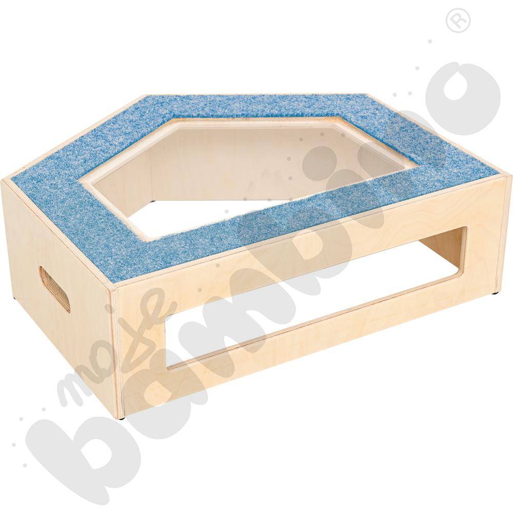 Podest pięciokąt z okienkiem, wys. 20 cm - jasnoniebieski