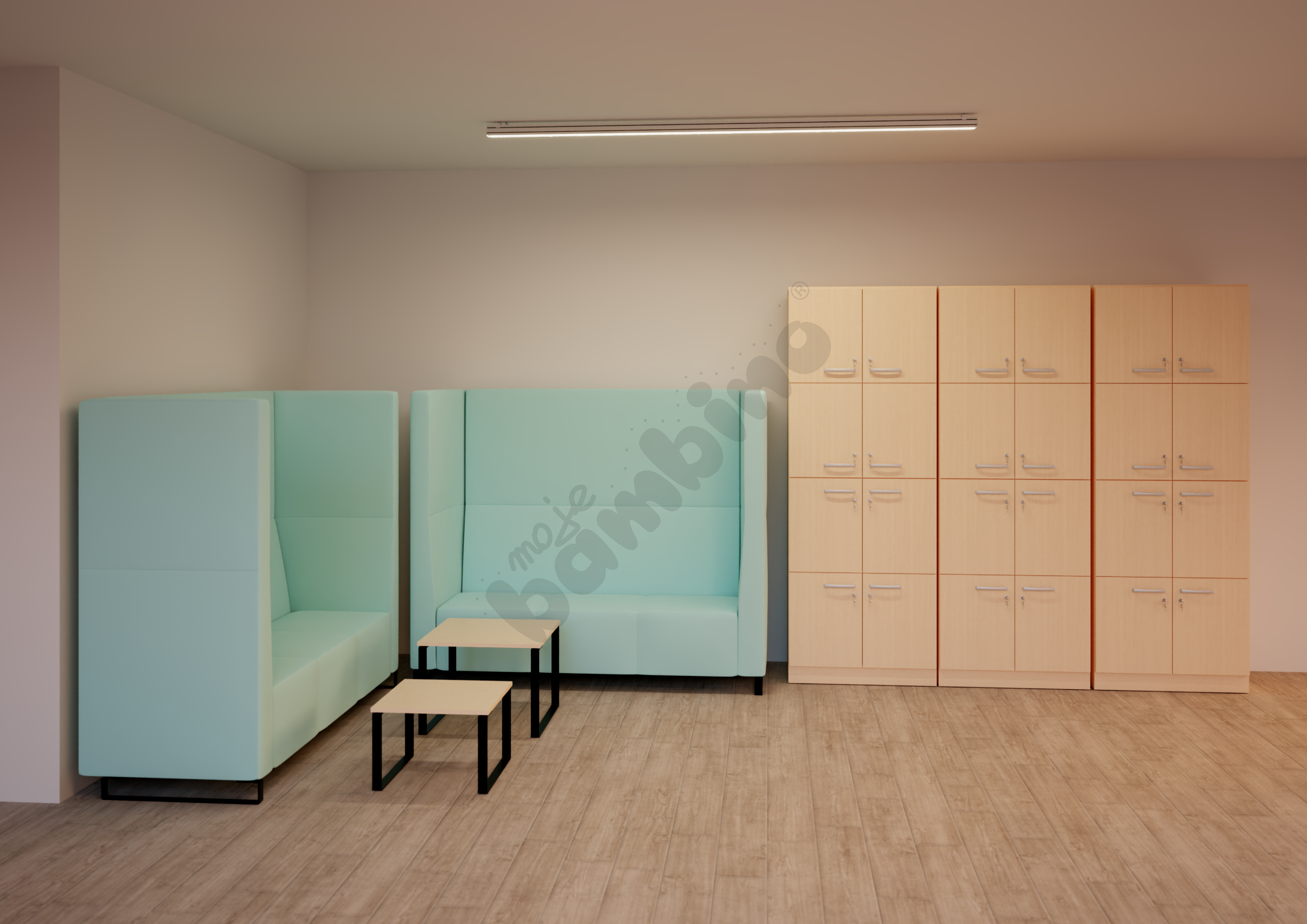 Korytarz szkolny z sofami Universum