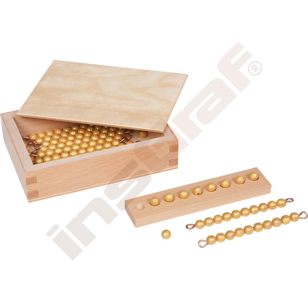 Montessori krabička s korálky, k Sequinovým tabulkám 11-99 
