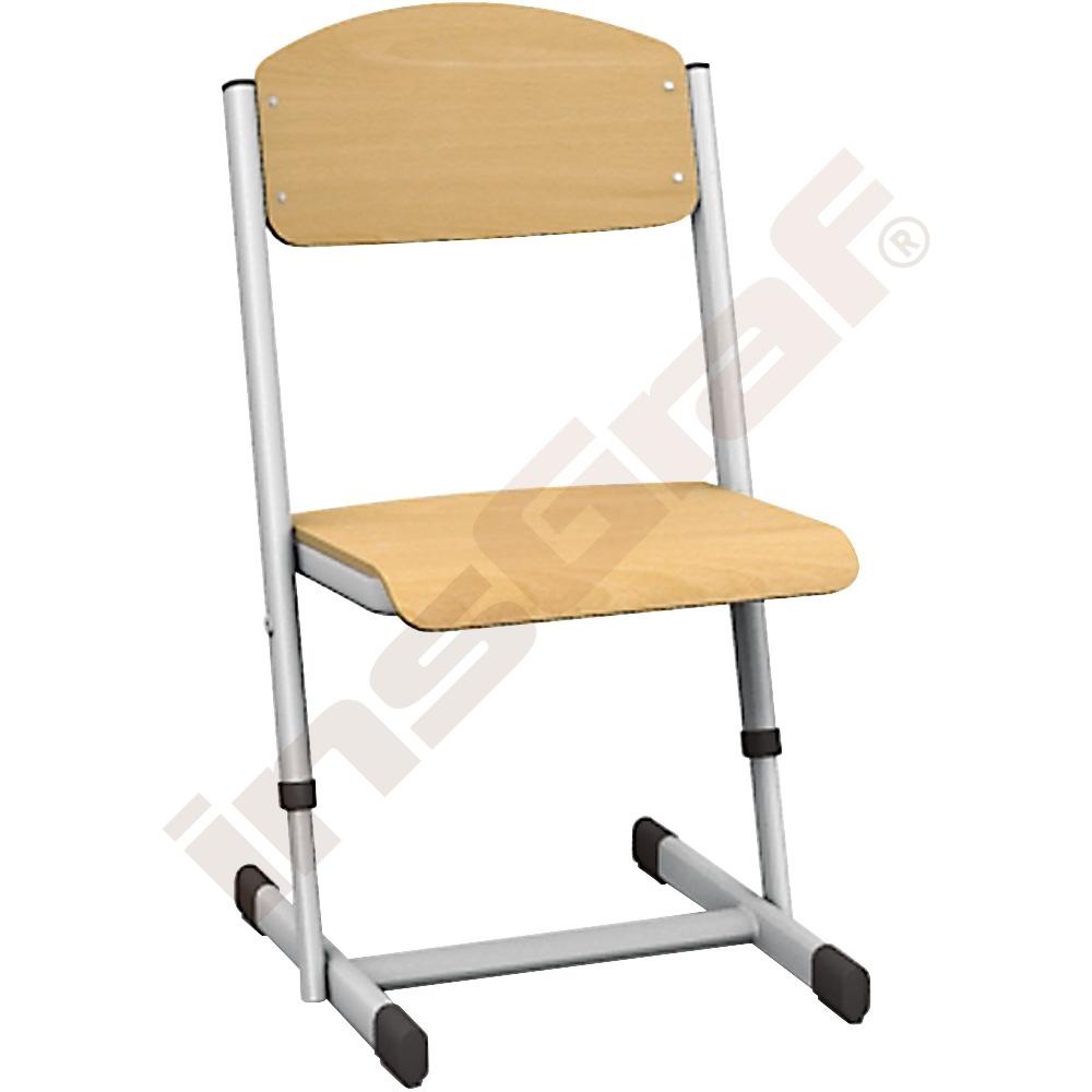 Stolička T s reg. výšky veľ. 5-6 - strieborná