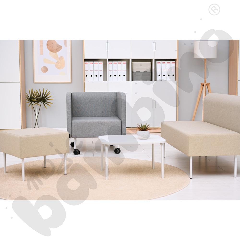 Fotel Versa z kółkami na twardą powierzchnię, stelaż jasnoszary, tkanina RO39