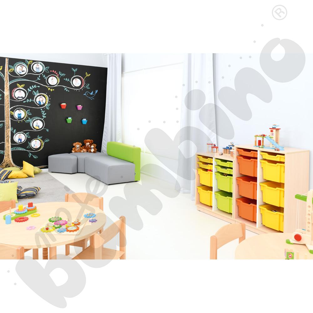 Quadro - szafka M na plastikowe pojemniki - z przegrodą, klon jasny