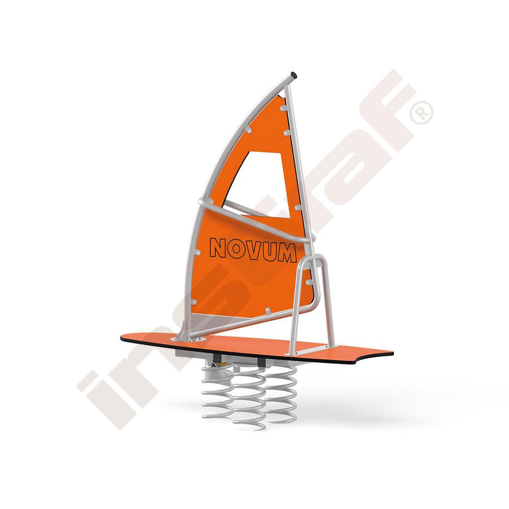 Pružinová houpačka Windsurfingová deska kovovou základnou