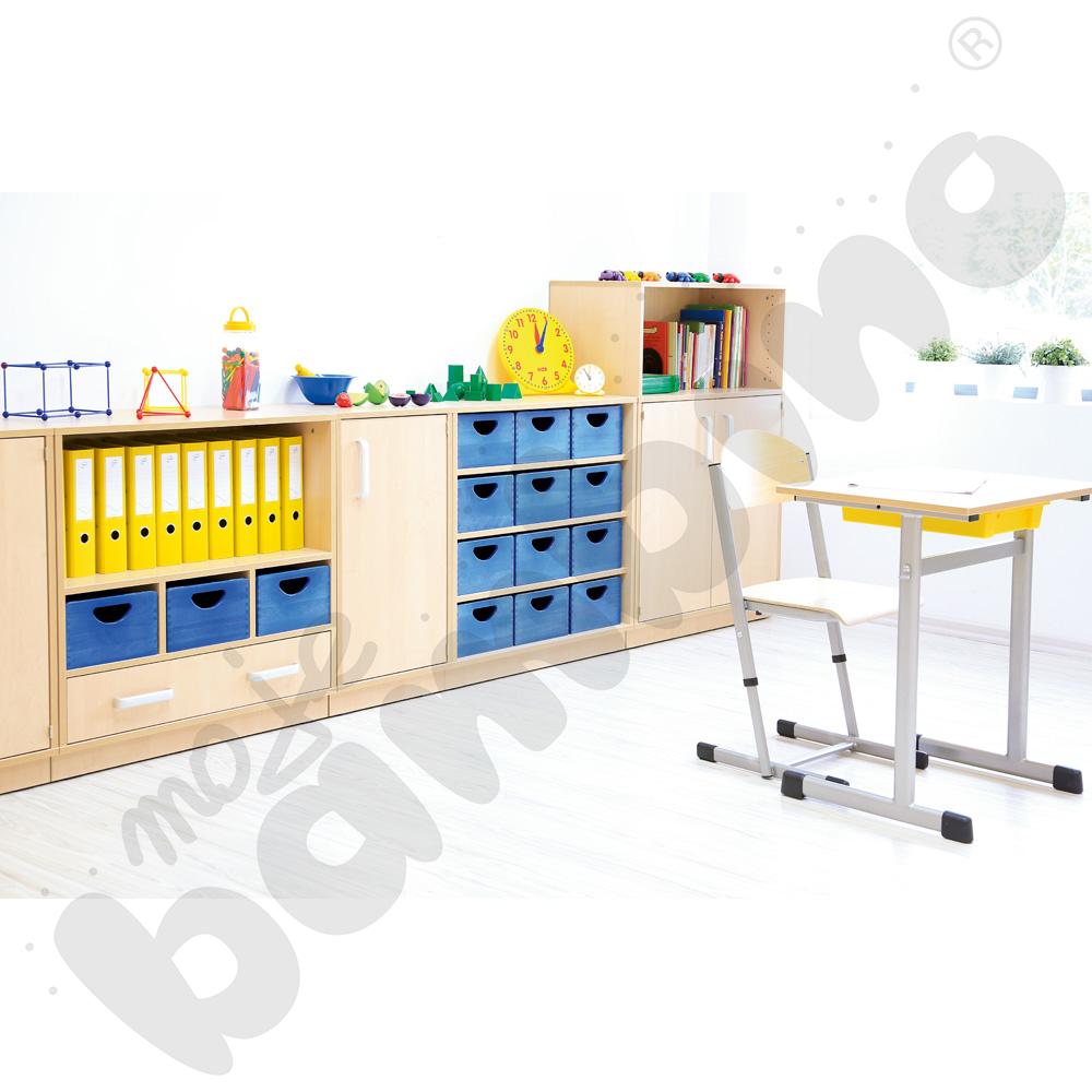 Szafka Flexi-TJ z szufladą na pojemniki i segregatory - na cokole, klon