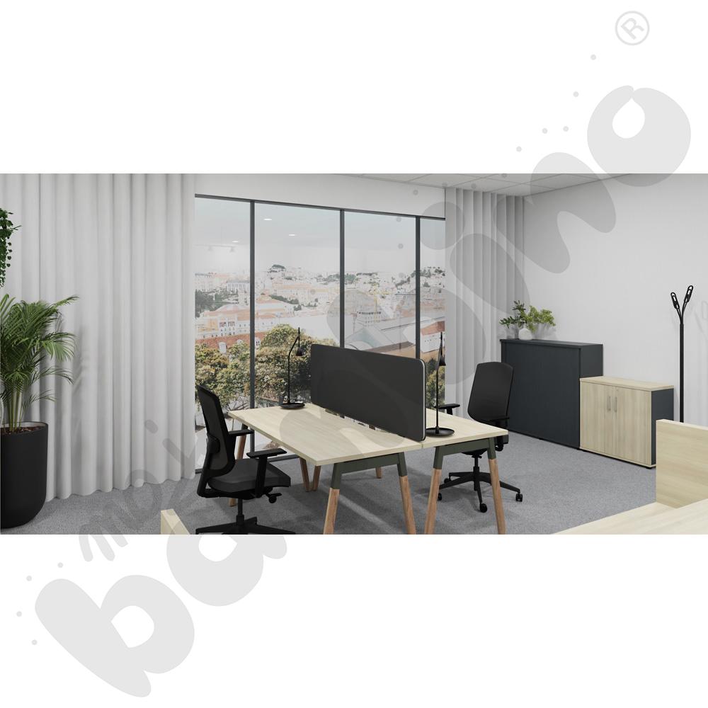 Szafka aktowa Basic akacja - skrzynia antracyt