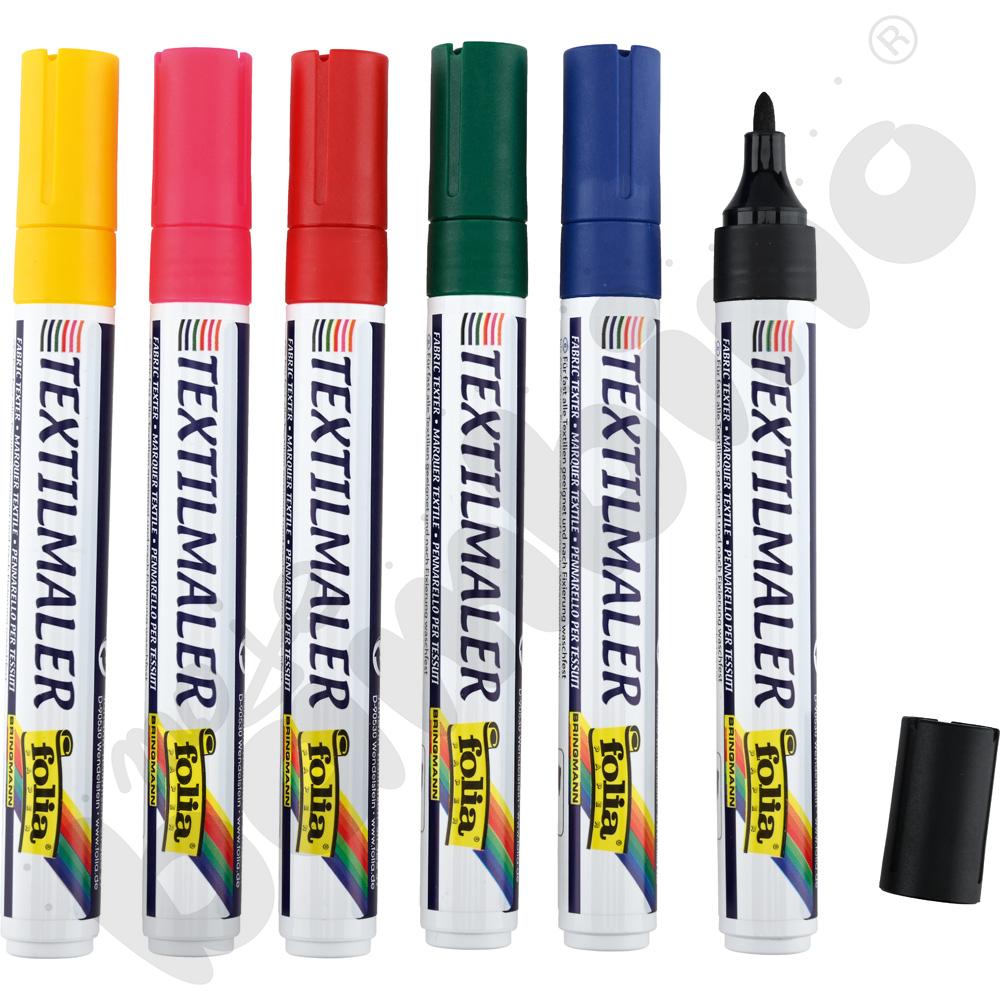 Markery do tkanin, 6 kol. 