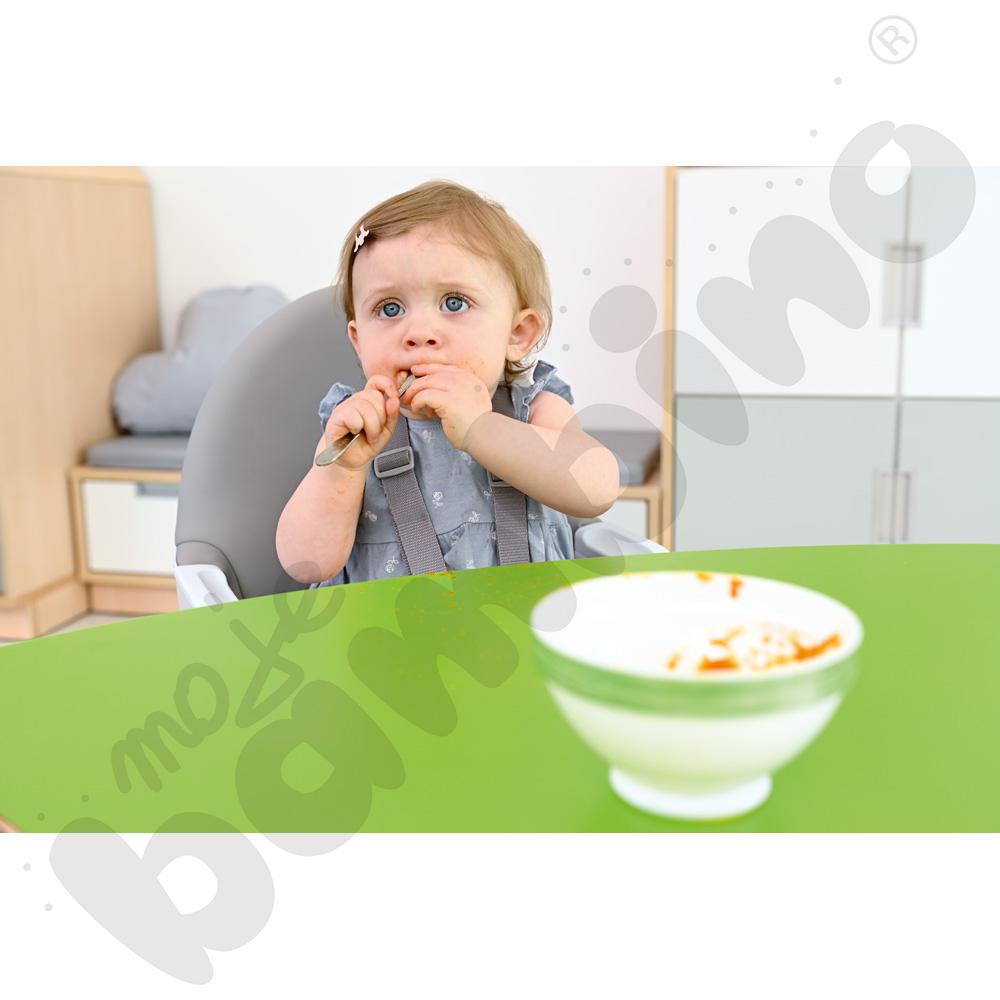 Stolik do karmienia - podkowa rozm. 40-58 cm - blat HPL zielony