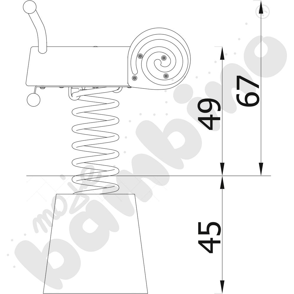 Robinio - ślimak na podstawie betonowej