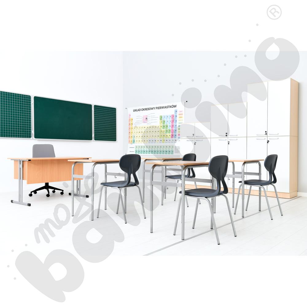 Stół Daniel 70x50 rozm. 4-6, 1os., stelaż aluminium, blat brzoza, obrzeże ABS, narożniki proste