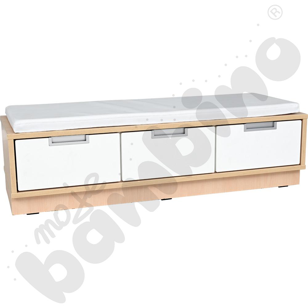 Quadro – szafka-ławeczka 3 – biały materac – klon jasny