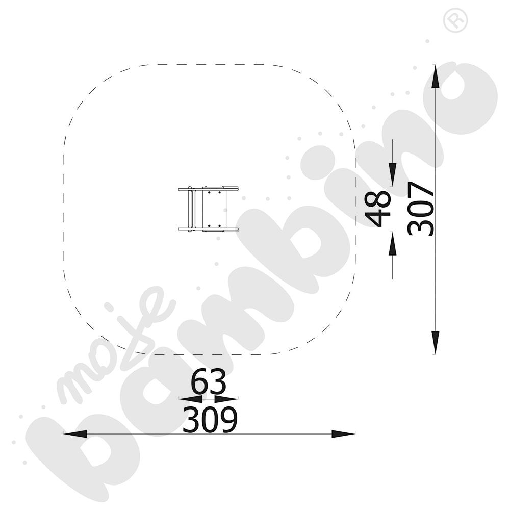 Sprężynowiec Słoń na podstawie metalowej