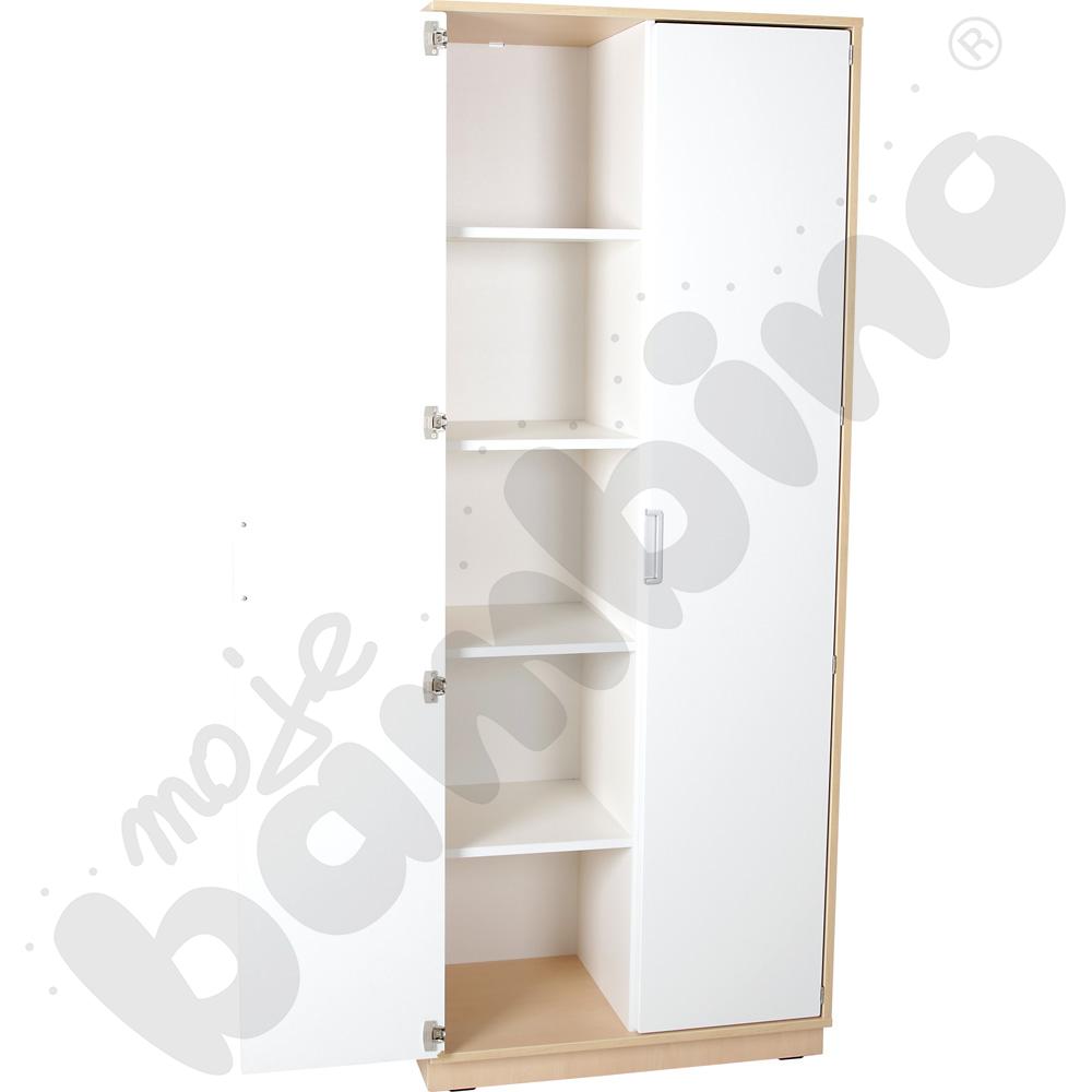 Quadro - szafa ubraniowa 180 st. - biała, skrzynia klon jasny