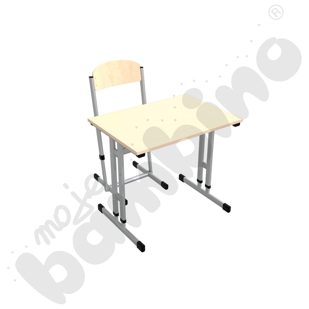 Stół IN-R 1-os. klon jasny z krzesłem T, rozm. 5-6, aluminium