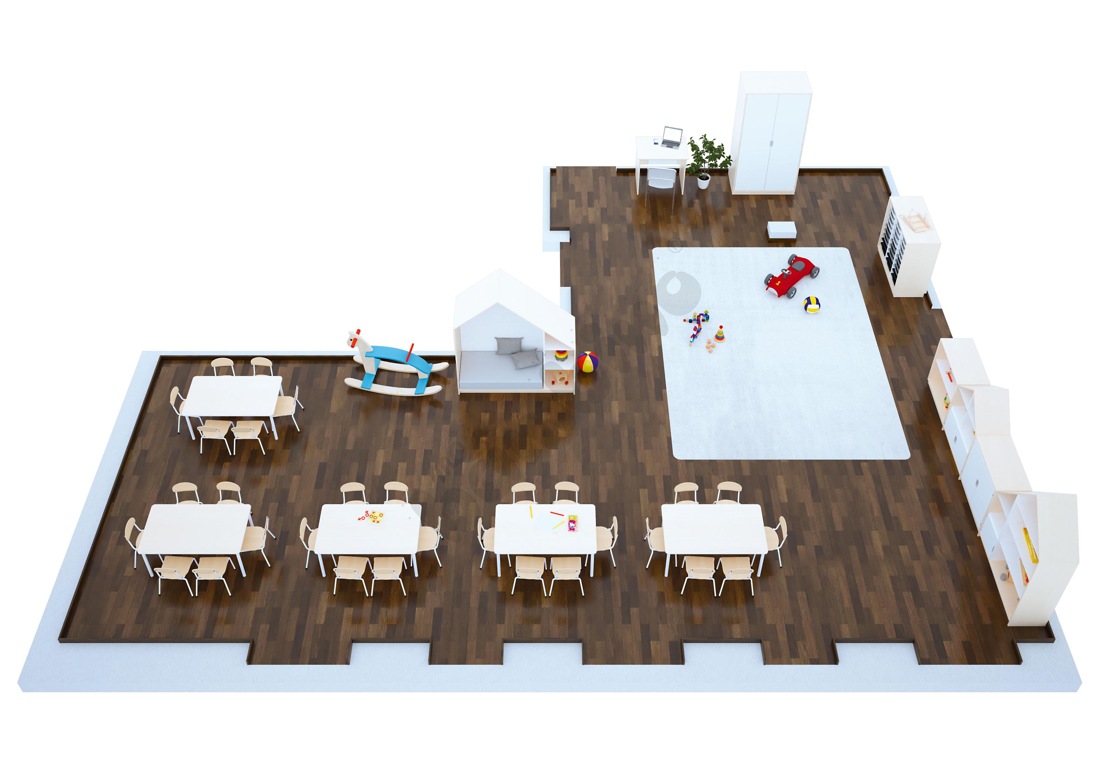 Sala przedszkolna z domkami Quadro dla 30 dzieci