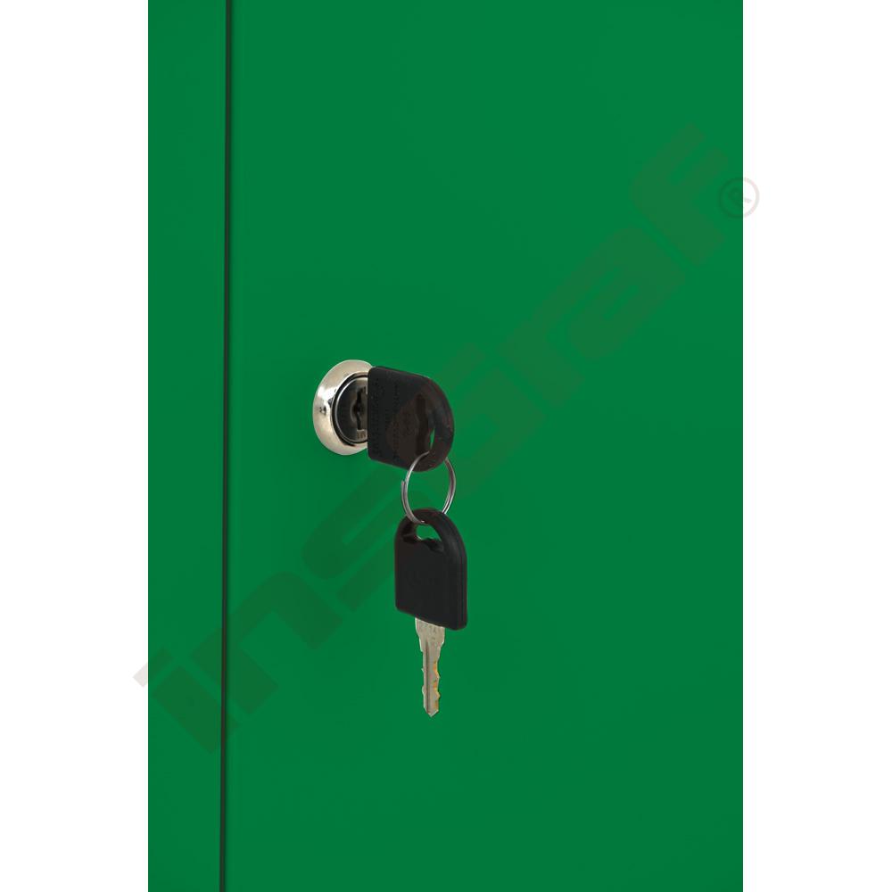 Šatní skříňka se 6 přihrádkami, 150 cm – dveře tmavě zelené