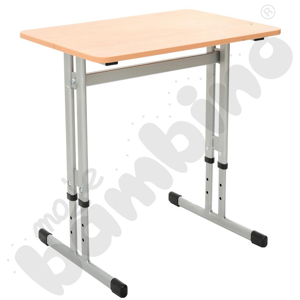 Stół IN-R 70x50 rozm. 3-7, 1-os., stelaż aluminium, blat buk, obrzeże PU, narożniki zaokrąglone