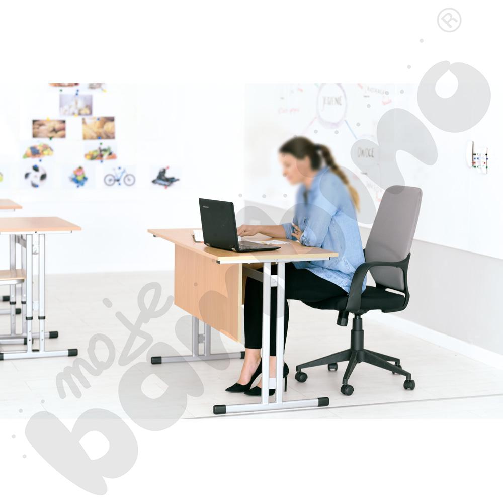 Biurko IN-R buk, stelaż aluminium