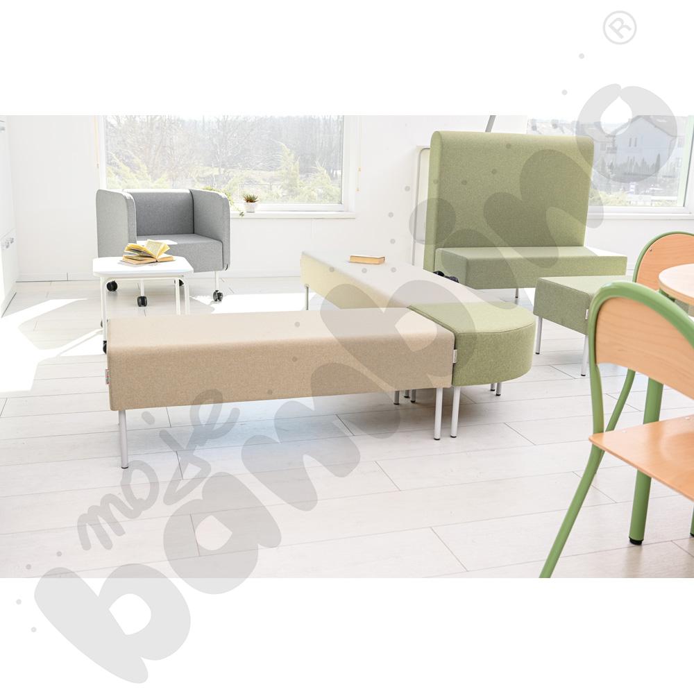 Pufa Versa 120x50 cm z plastikowymi stopkami, stelaż jasnoszary, tkanina RO37