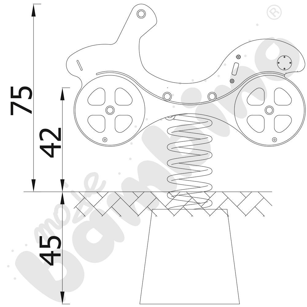 Sprężynowiec Autko na podstawie betonowej