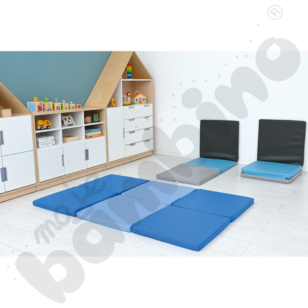 Materac 3-częściowy niebieski - mata - MED