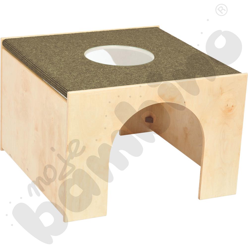 Podest ze szkłem, wys. 45 cm - jasnobrązowy