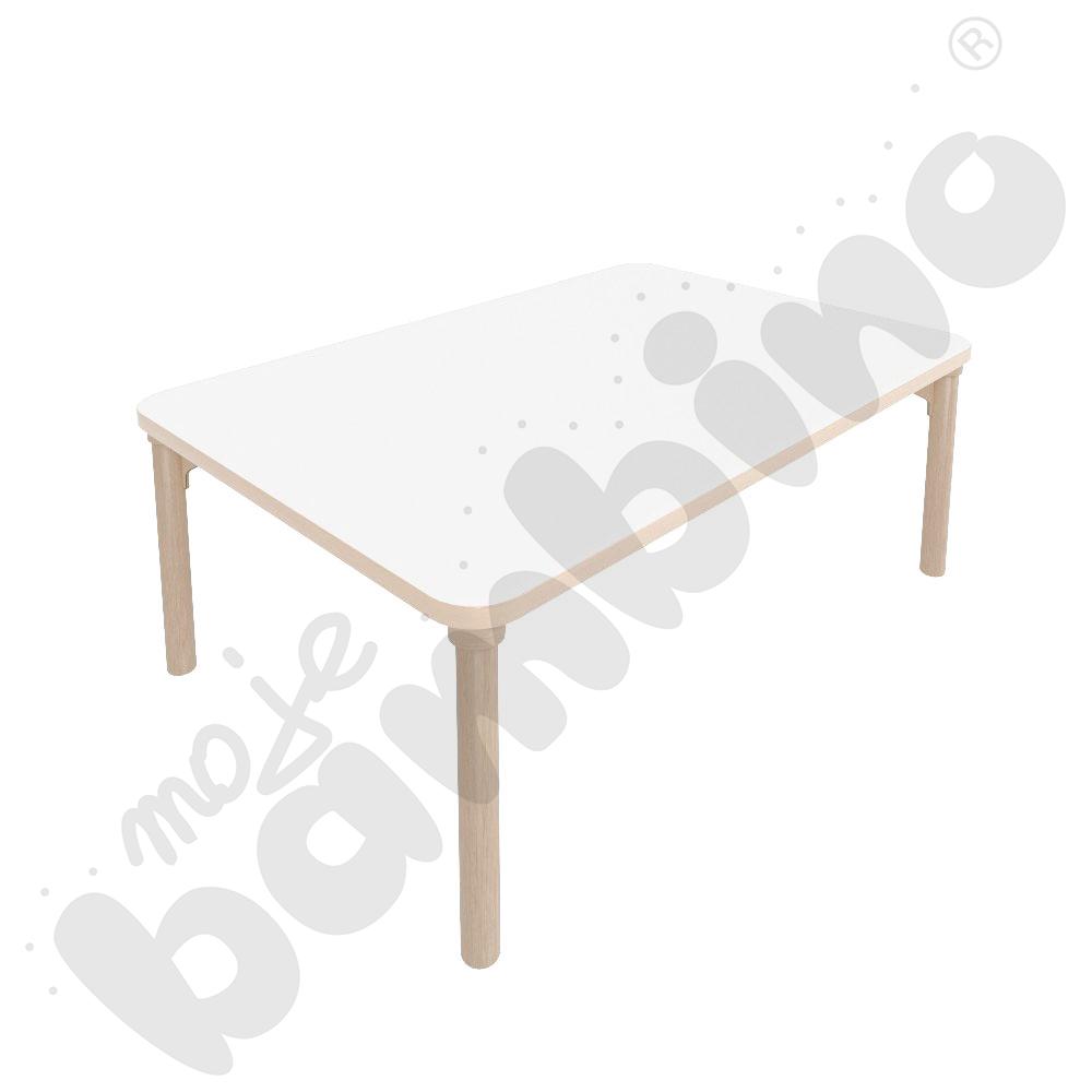 Stół Marcus 120 x 80 cm, rozm. 1, nogi drewniane brzozowe, blat biały, obrzeże ABS