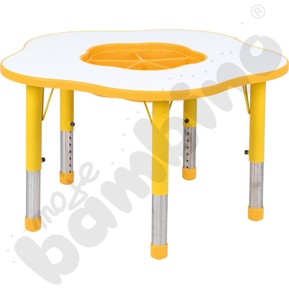 Stolik Pino z organizerem z regulowaną wysokością, rozm. 0-3 – żółty