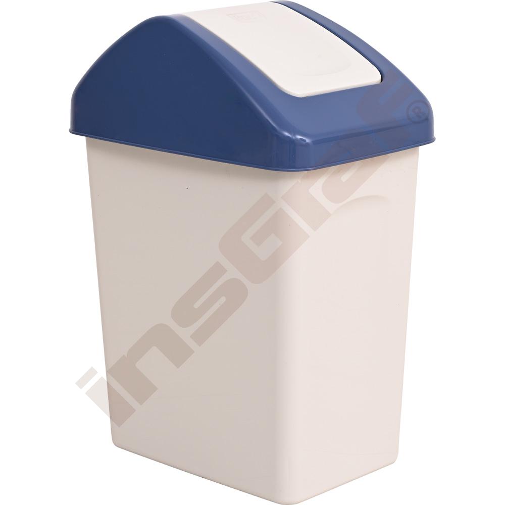 Odpadkový koš 25 litrů, šedý s modrým víkem