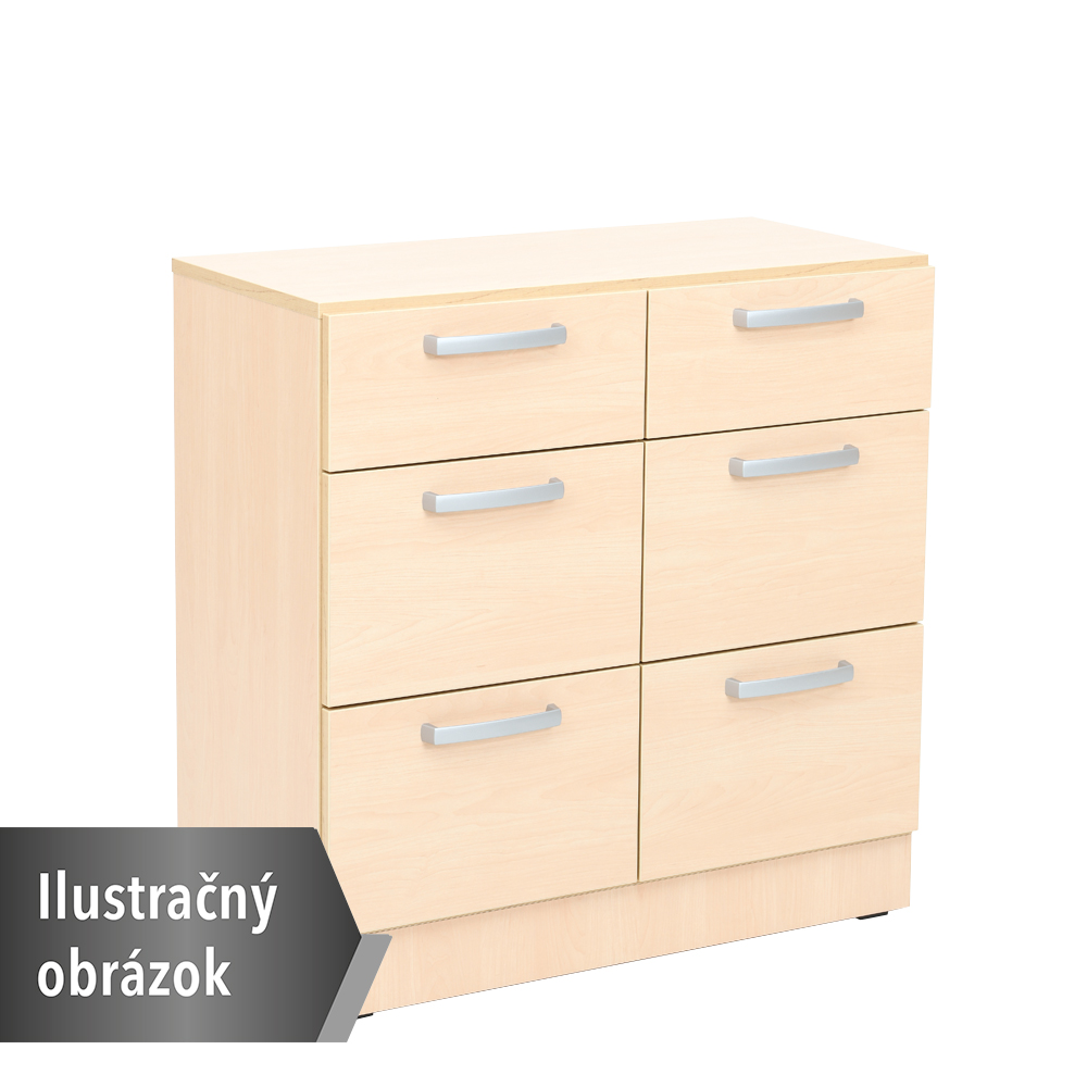 Skrinka Grande M s 6 zásuvkami - biela