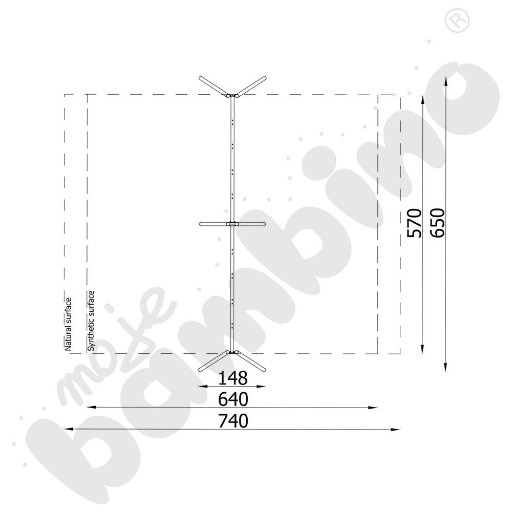 Huśtawka poczwórna Verto/ bez zawiesi