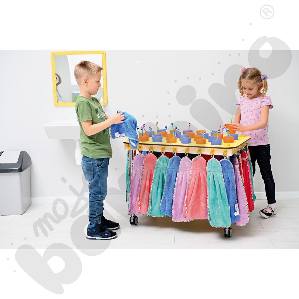 Duży stolik na kubeczki 26 szt. - blat żółty