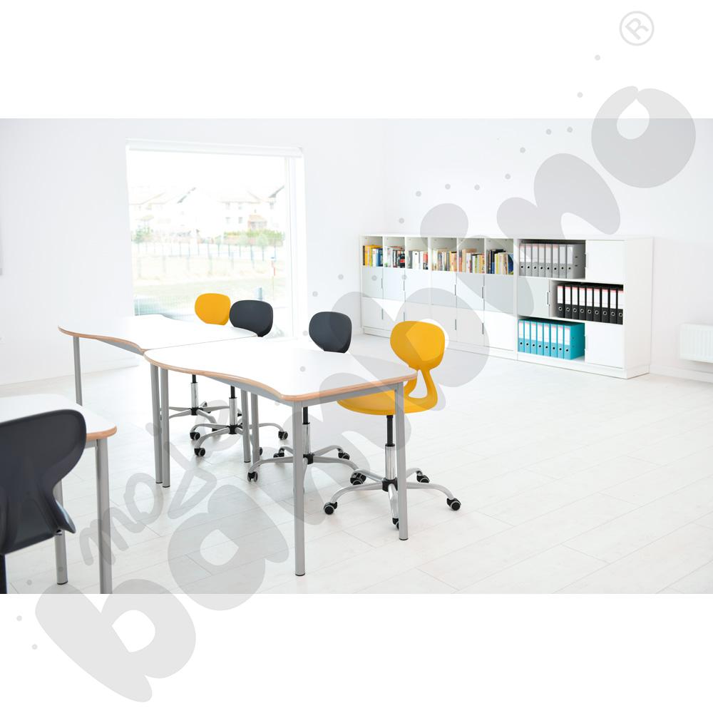 Krzesło Colores obrotowe na kółkach z reg.  wys. żółte