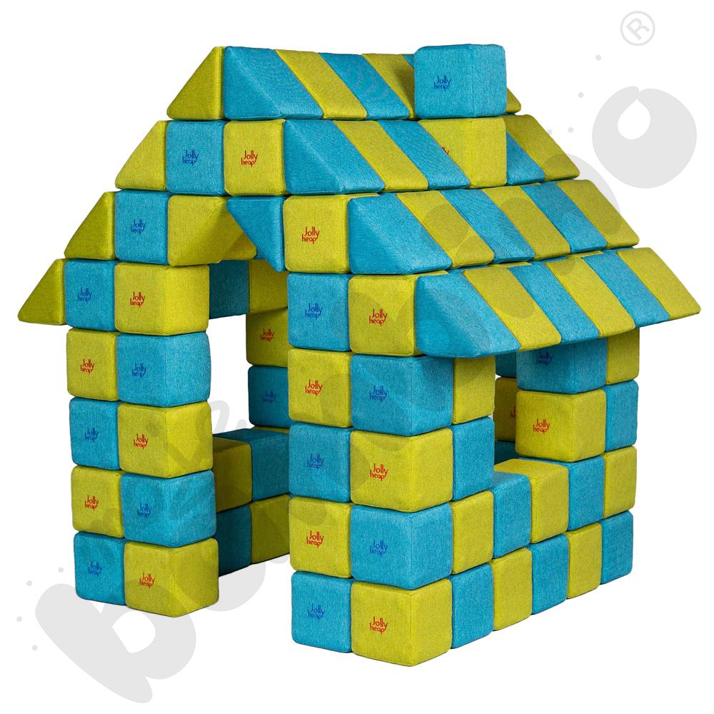 Zestaw klocków JollyHeap - niebiesko-limonkowe