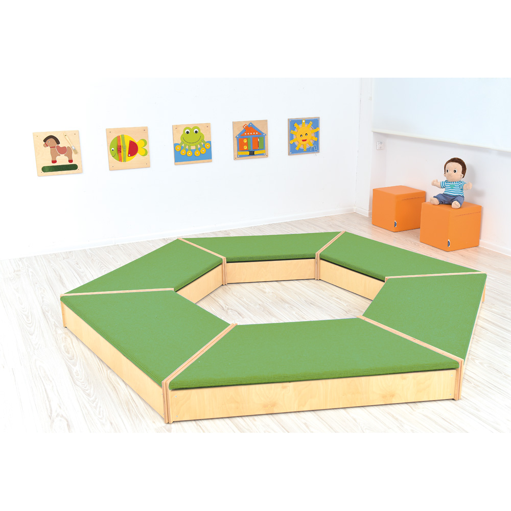 Lichobežníkové pódium - výška 20 cm - tmavozelené