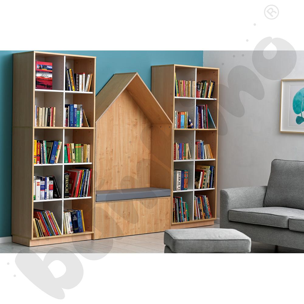 Quadro - regał L z przegrodą i 2 półkami, klon jasny