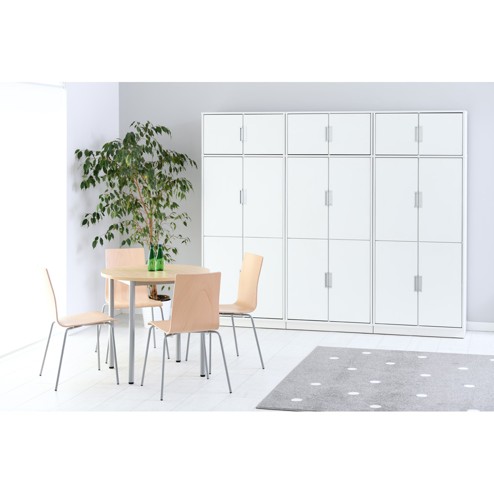 Quadro - regál XL s predelom a 3 policami, biela 