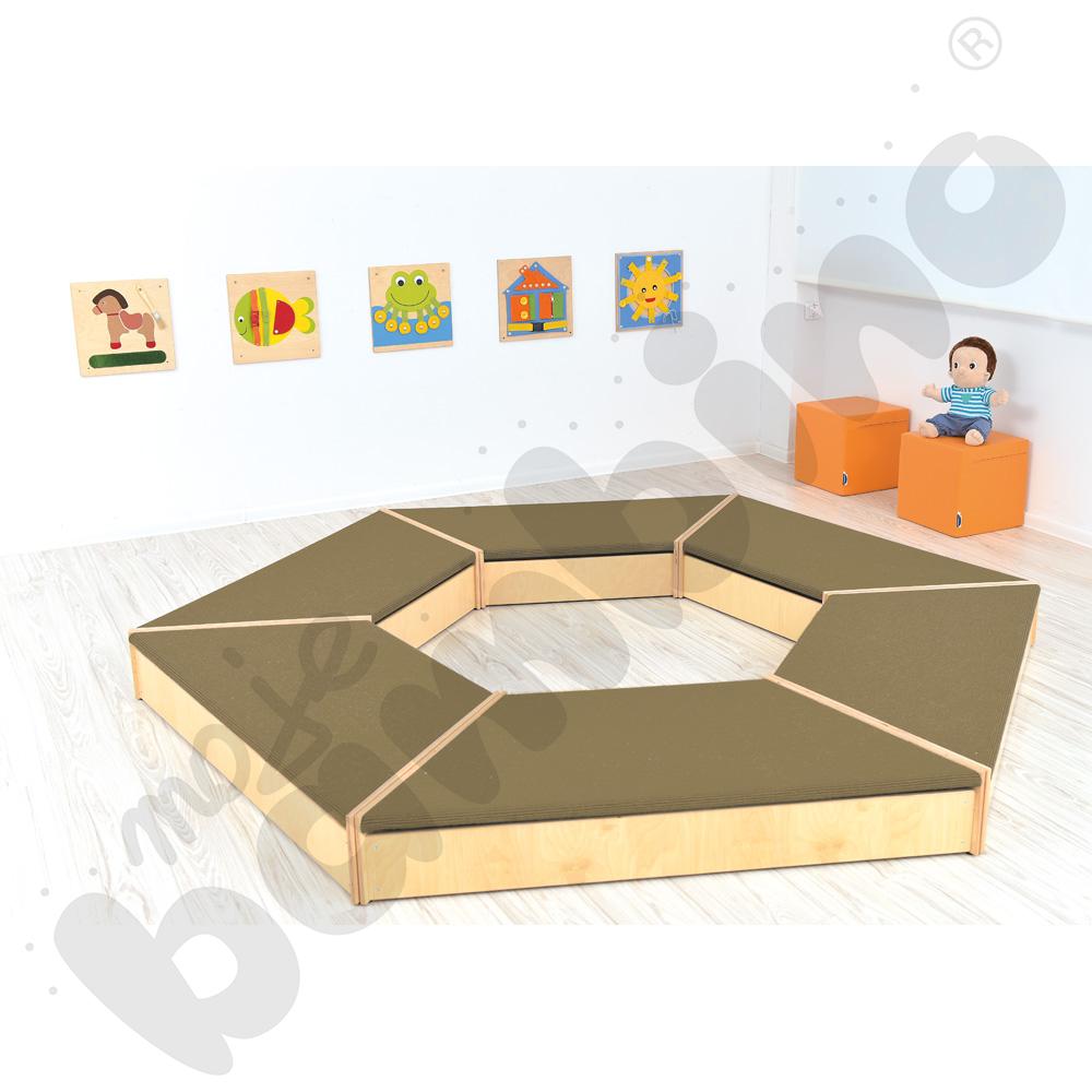 Podest trapezowy, wys. 20 cm - jasnobrązowy