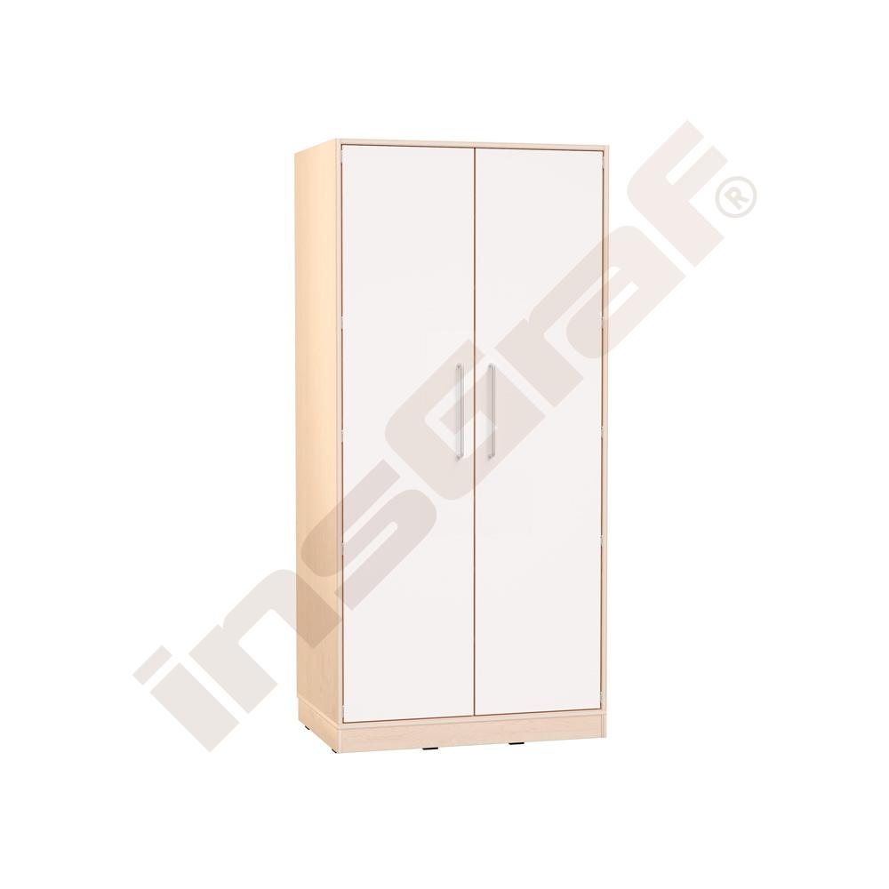 
Echtholz Hochschrank H 192 cm, T 60 cm (Türen weiß, Bügelgriff)
