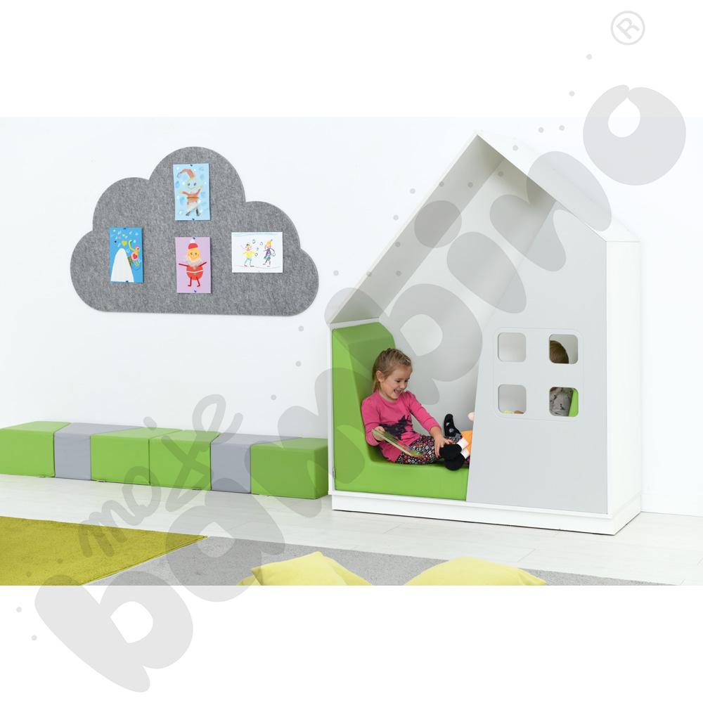 Quadro - szafka-domek, szara, w białej skrzyni