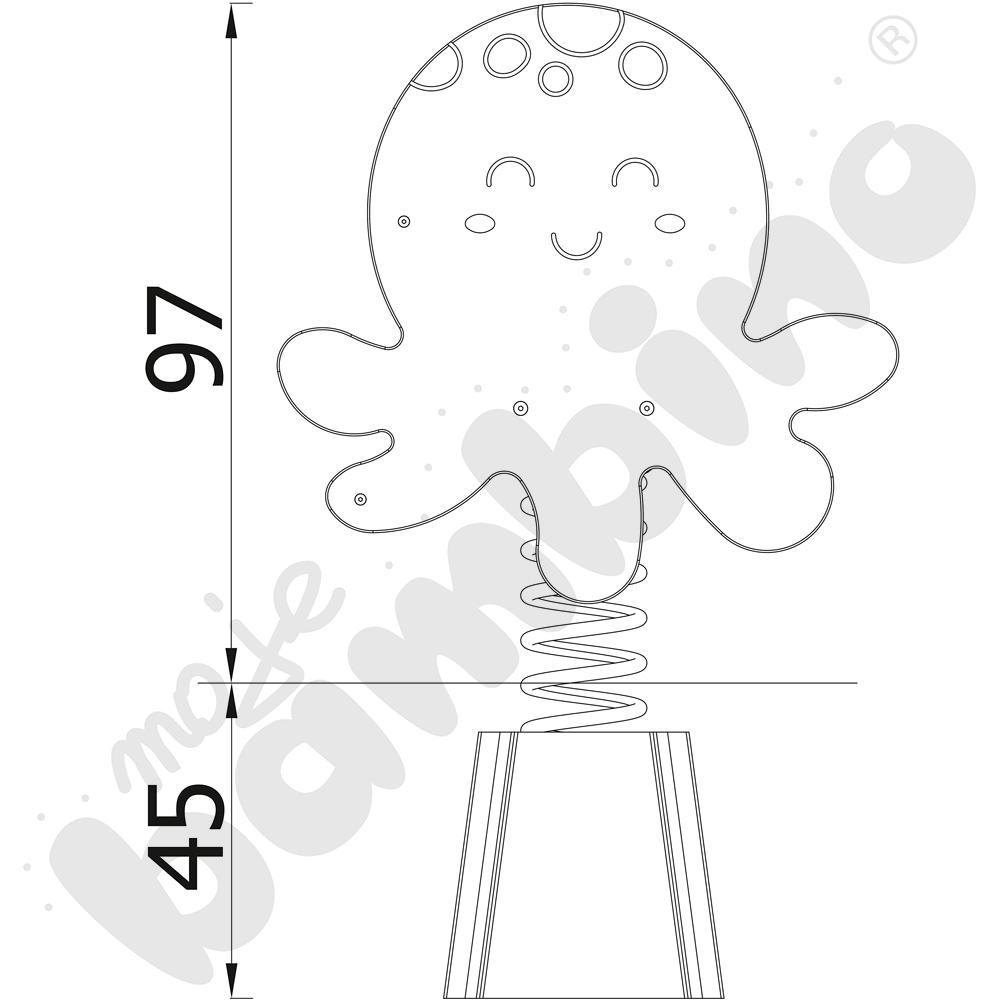 Sprężynowiec Ośmiornica na podstawie betonowej