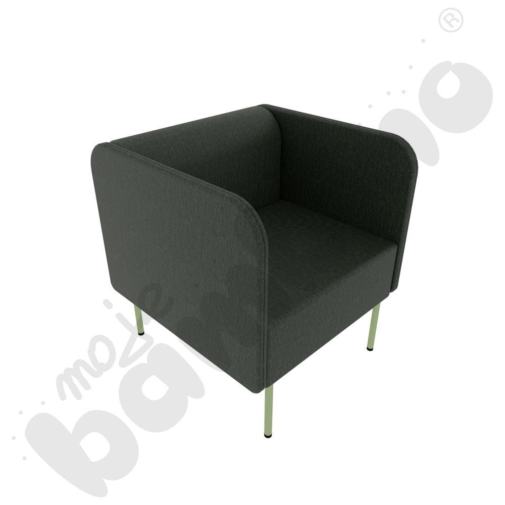 Fotel Versa z filcowymi stopkami, stelaż oliwkowy, tkanina RO33