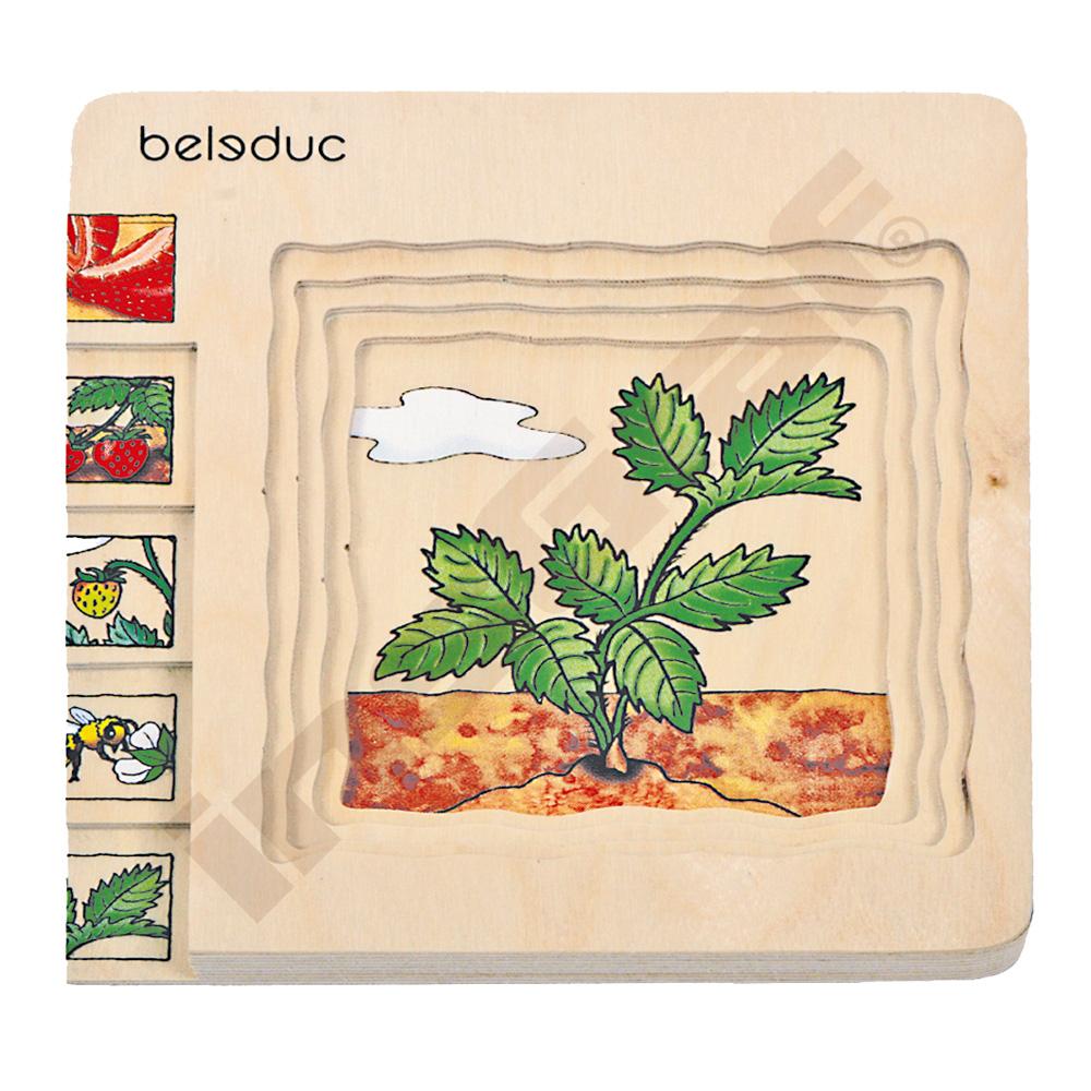 Edukační vícevrstvé puzzle - jahoda