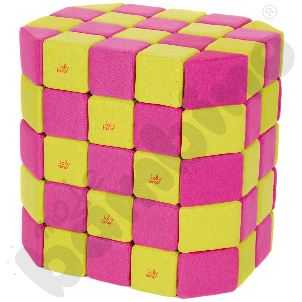 Zestaw klocków JollyHeap - różowo-limonkowe, 100 szt.