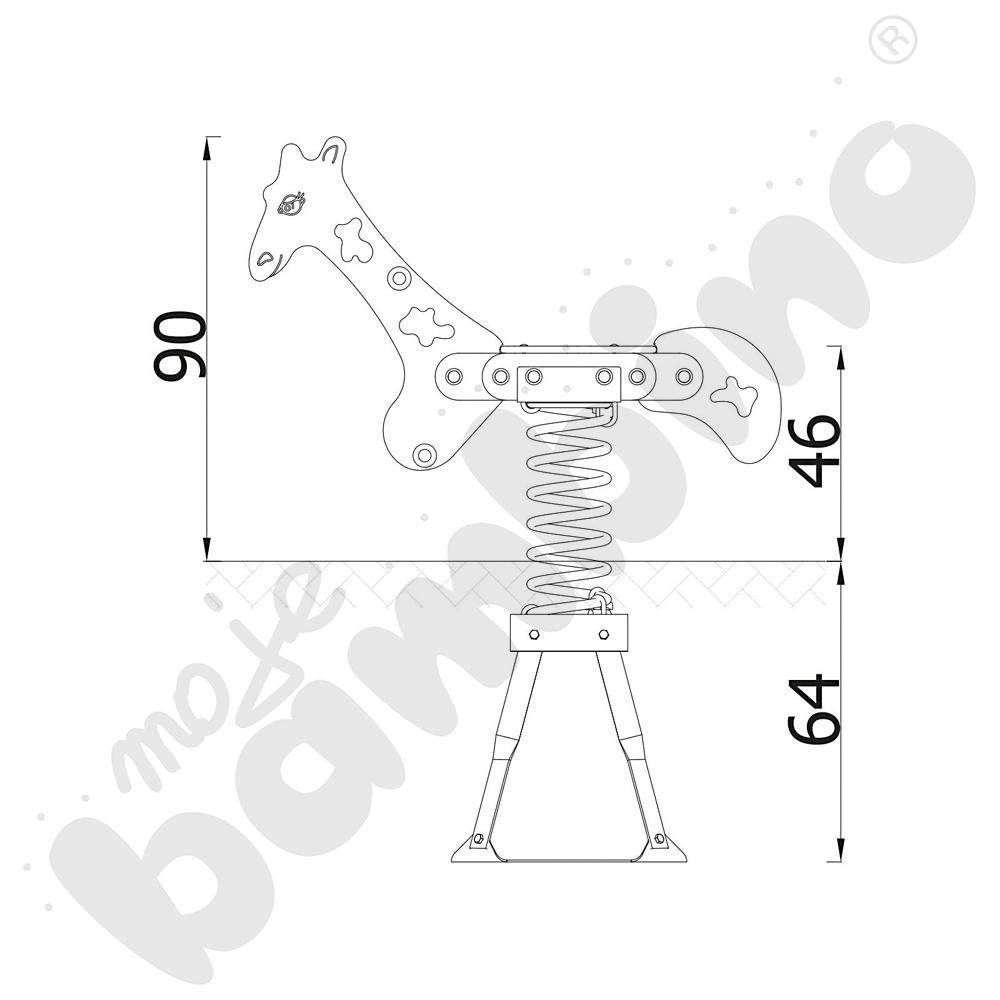Sprężynowiec Żyrafa na podstawie metalowej