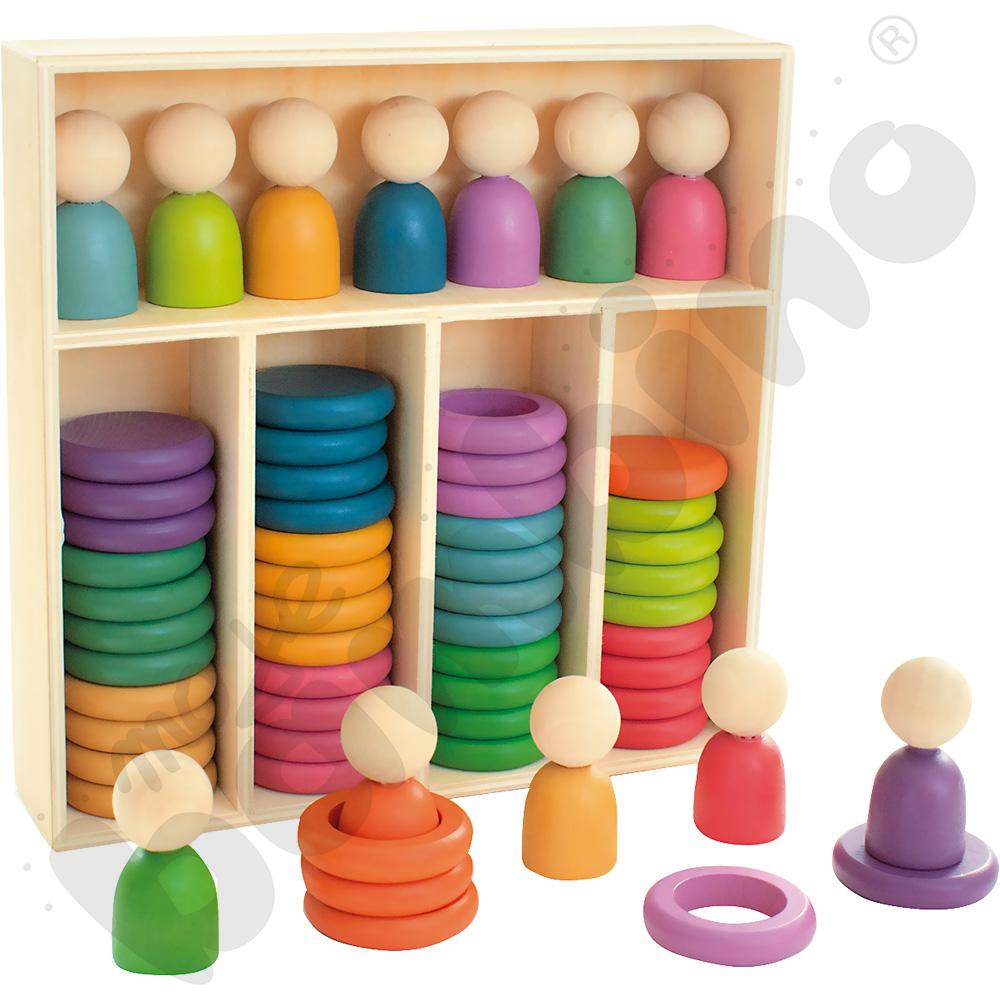 Zestaw drewnianych kształtów do sortowania